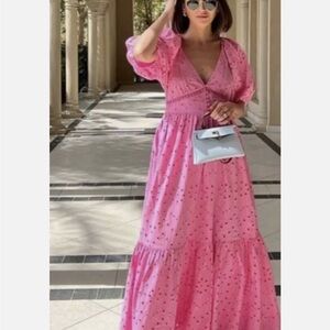 Zara Pink Maxi Dress Size Small